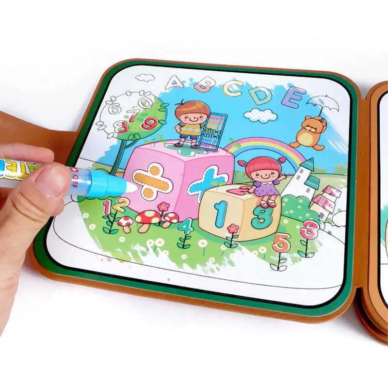 Doodle Book For Kids Reusable Coloring Book With Pen Portable Educational Learning Board Paint With Water Book Gift For Birthday