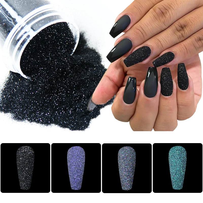 3.5g/Box Shining Candy Coat Nail Glitter White Clear Black Sugar Coat Powder Dust Pigment Nails Art Sequins Decoration Manicure