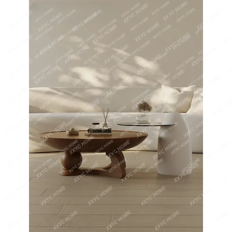 2023 New Walnut Coffee Table Italian Minimalist Silent Style