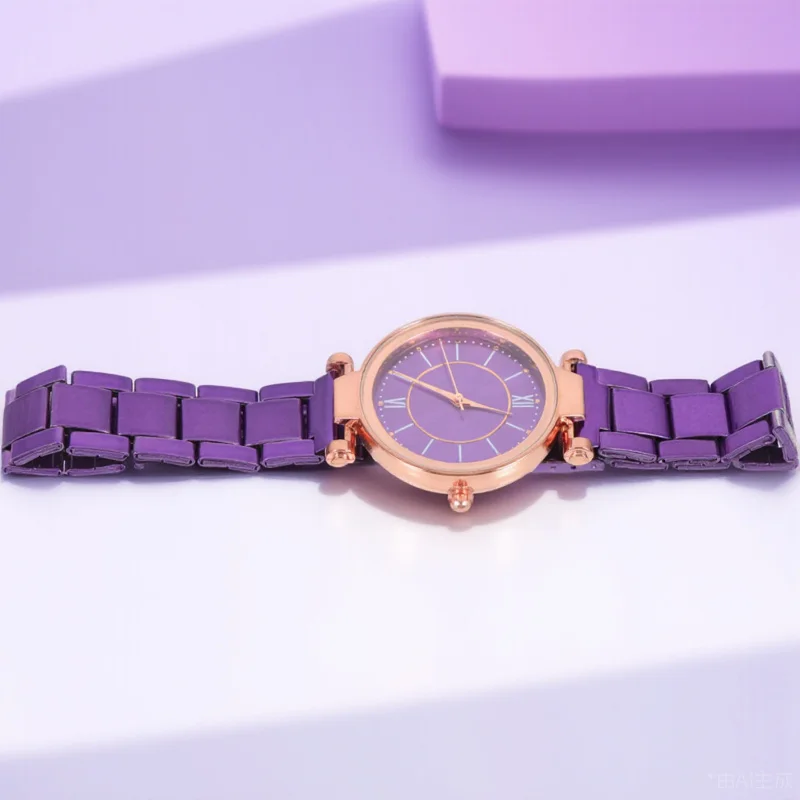 

Quartz Women Watch Steel Strap Fashion Wristwatch Simple Design Lightweight Waterproof Daily Use Decorative Hand Jewelry