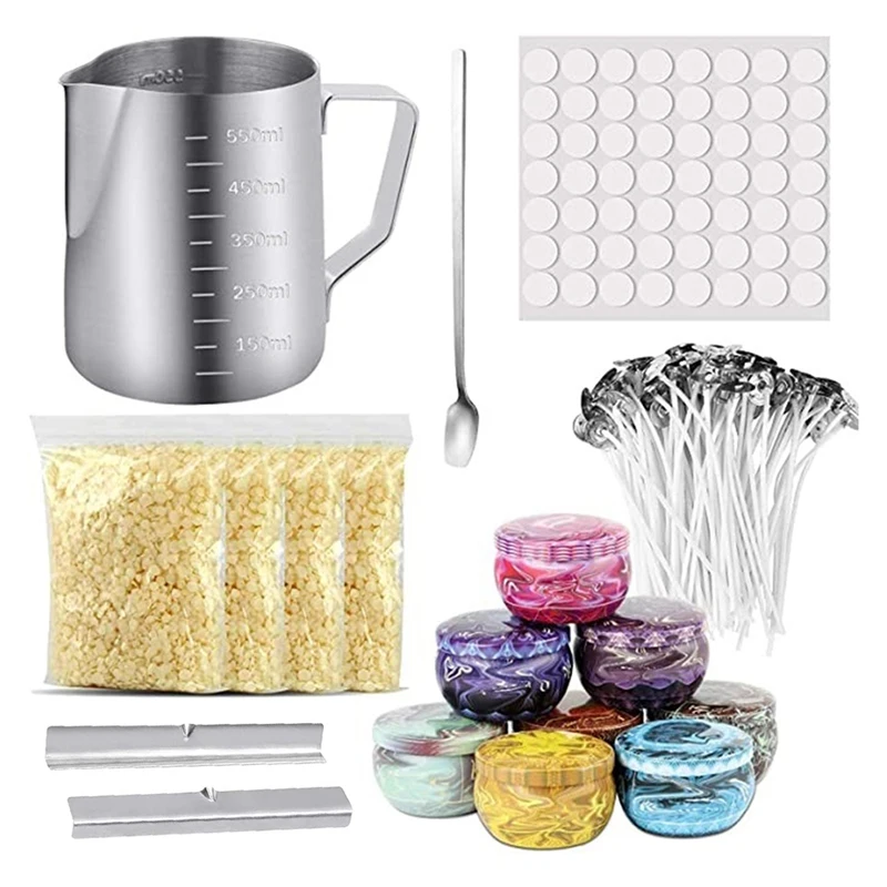 DIY Scented Candle Making Kit Supplies,Gift Kit Candle Making Supplies,Candle Making Pot,Candle Wick,Candle Wick Sticker