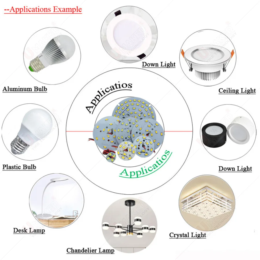 2-24W LED SMD5730 chip,led PCB with smd for bulb light, lighting source, aluminum plate base with led chip