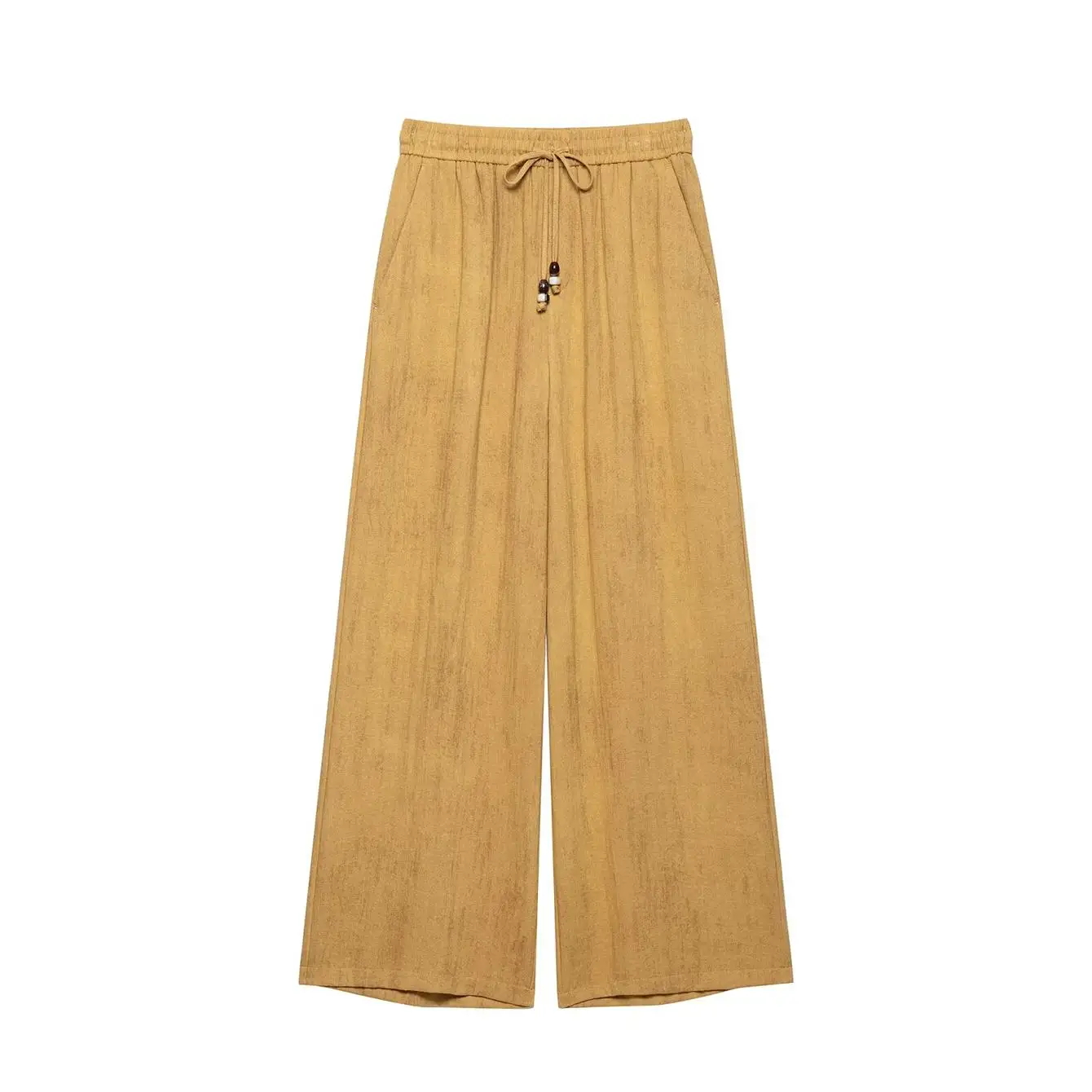 TFMLN Neue Damen V-Ausschnitt Schnürbluse und Weite Hose 2026 Mode 2-teiliges Elegantes Einfarbiges Lockeres Freizeit-Set für Frauen – Detail 11