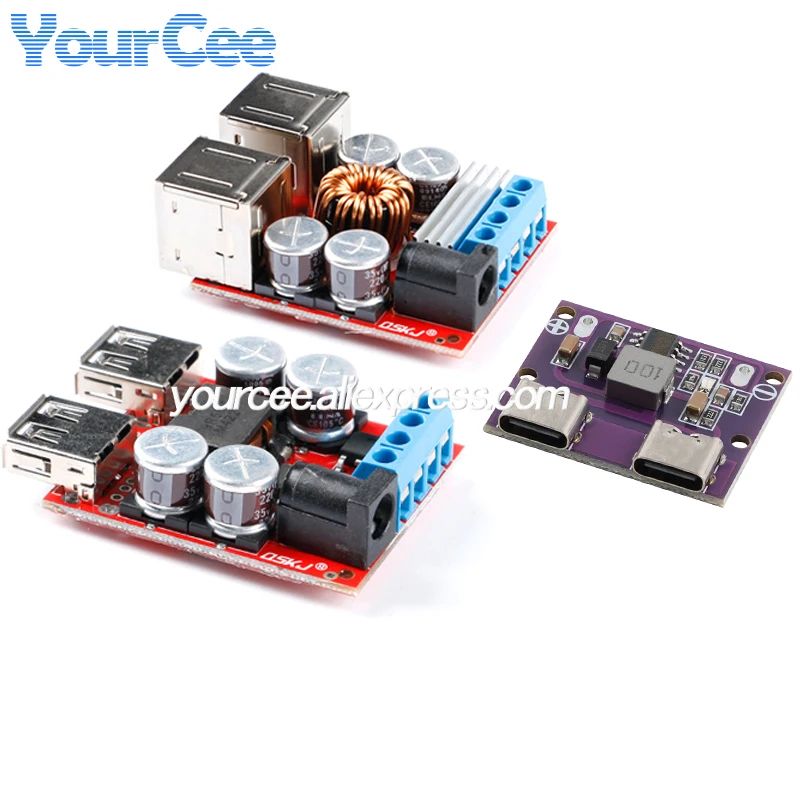 DC-DC 9V 12V 24V 36V to 5V 3A Step Down Buck Converter Board Dual USB / 4 USB Port for Car Charger Solar Power Supply Module