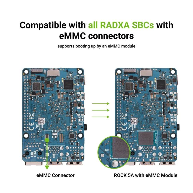 Radxa eMMC Module Blue Edition Storage module 16G/32G/64G/128G removable high-quality storage