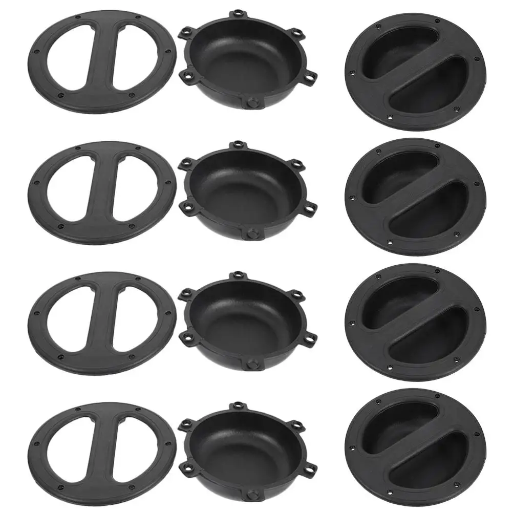 

Speaker Round Handles 8 Pcs Black Loudspeaker Supplies Design Durable Plastic Fits Stage Speakers Audio