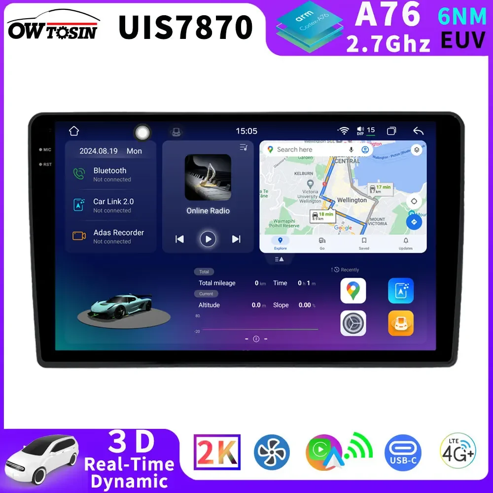 4G WiFi Android 13 UIS7870 12G+256G Car Head Unit Radio For Mercedes-Benz M/B Class W168 W163 W414 Vaneo GPS Auto CarPlay Stereo