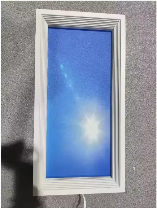 Lampu Langit-langit LED Cerdas Ultra Tipis, Lampu Langit Biru Matahari Buatan dari PC & Aluminium untuk Dapur Kamar Mandi, Pencahayaan Siang Hari Simulasi