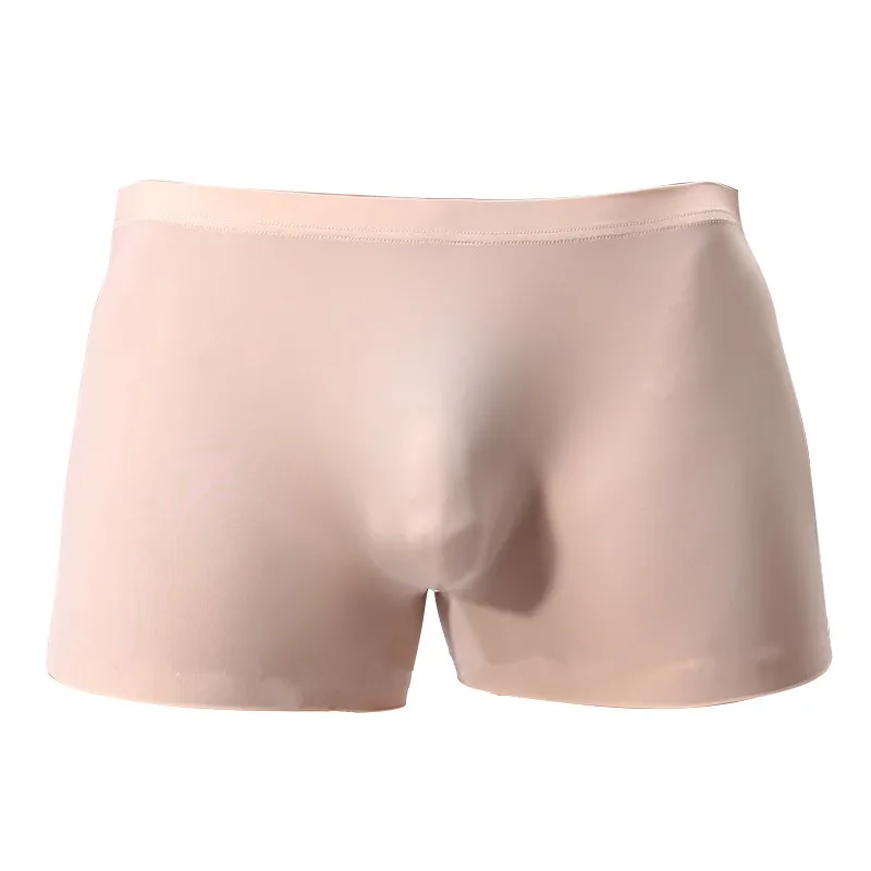 Bielizna męska Bokserki Hombre Ice Silk Półprzezroczyste majtki męskie Solidne oddychające majtki z kieszonką Cueca Calzoncillo