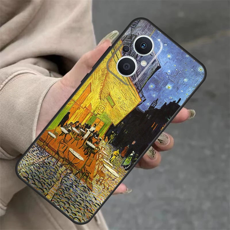 فان جوخ حقيبة الرسم الزيتي لأوبو ، رينو 4z 5z 8t 10 11 pro 11f 7 8 5 6 lite ، ابحث عن x6 x5 pro x2 x3 neo