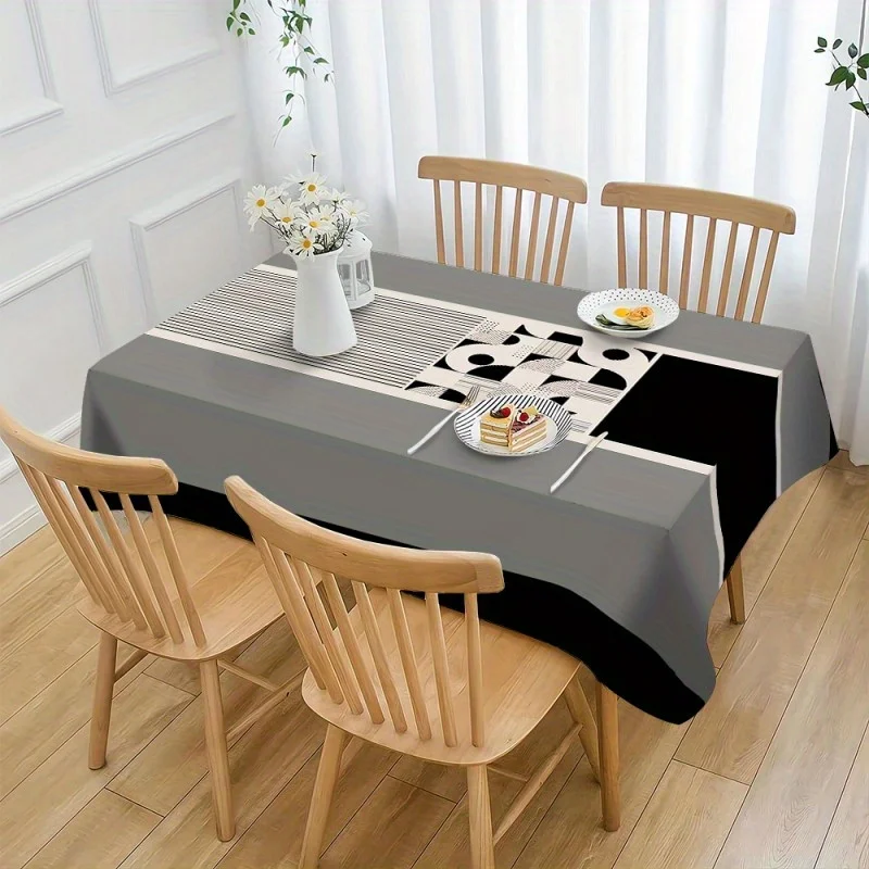 JIT + 1pc polyester tablecloth, simple style tablecloth, rectangular multi-color flower printed tablecloth, yzb