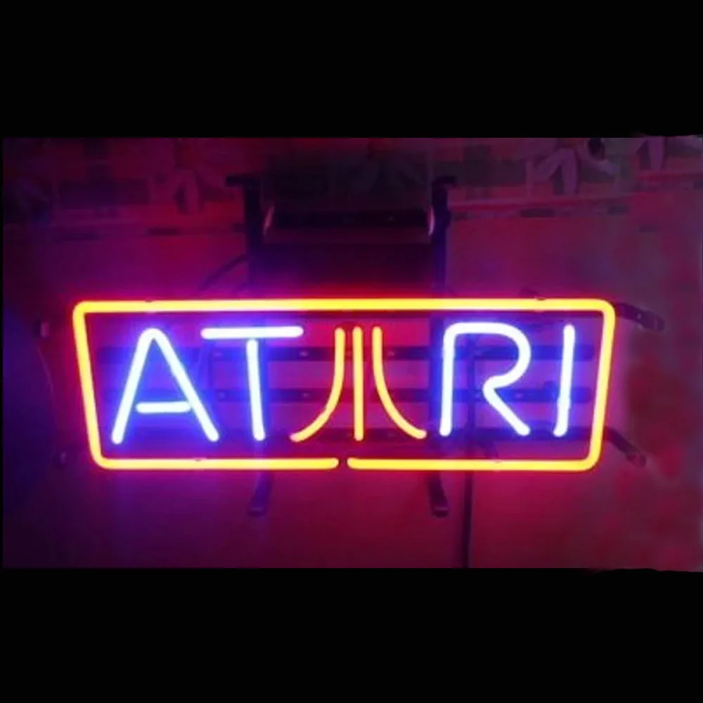 

AtAr Arcade Game Room Video Neon Light Sign Custom Handmade Real Glass Tube Advertise Wall Decor Hanging Display Lamp 14"X6"