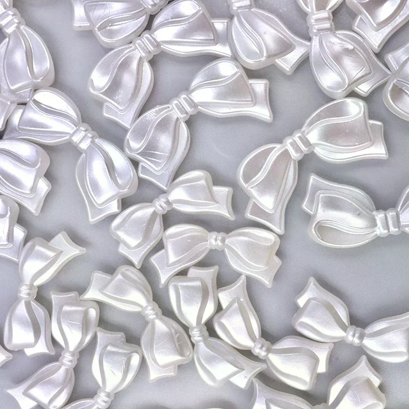Jewelry Making For Adults - 10pc White Bowknot Bow Acrylic Beads
