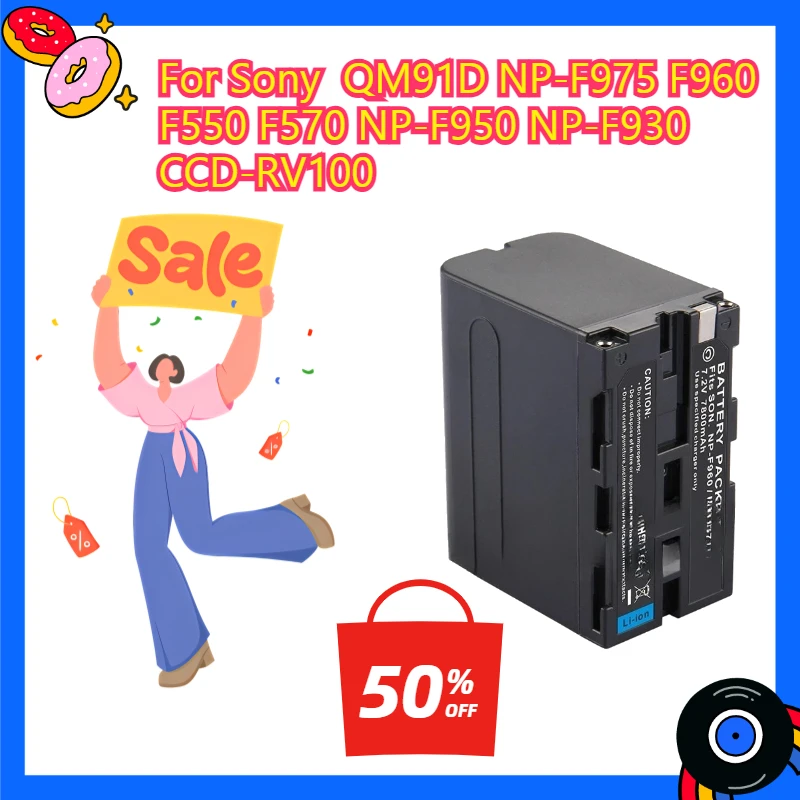 

High-Performance NP-F970 7800mAh Battery for Sony QM91D NP-F975 F960 F550 F570 NP-F950 NP-F930 CCD-RV100