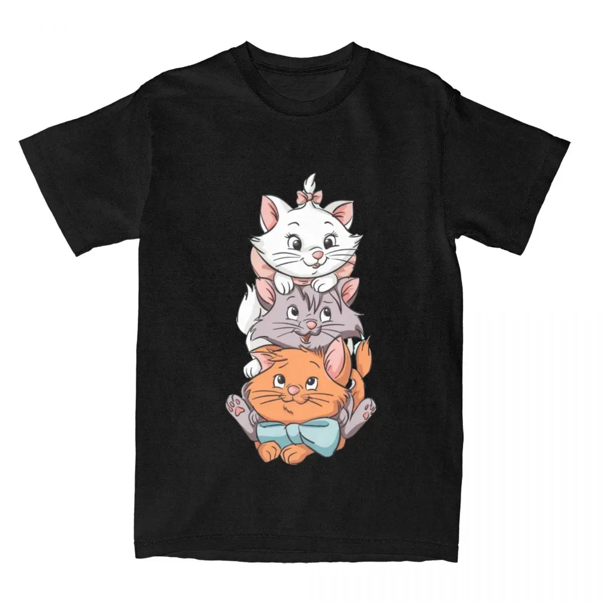 Aristocats Cats Marie Berlioz Toulouse T-Shirt for Men Women Cotton Tee Shirt Round Collar Short Sleeve T Shirt Streetwear Tops