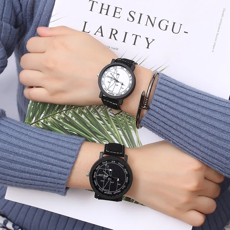 Популярные молодежные популярные часы для мальчиков, индивидуальные корейские модные часы с кожаным ремнем, часы в стиле Mori, часы для учащихся средней школы, английские Di
