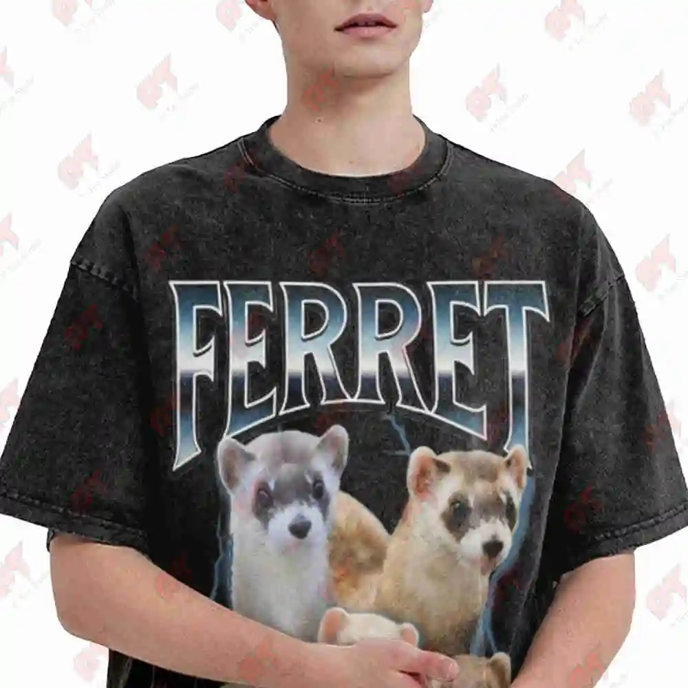 Vintage Ferret Rap Bootleg Vintage Washed Tee Pure Cotton T-Shirt