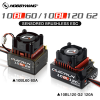 Hobbywing QUICRUN Sensored 10BL120 120A /10BL60 60A 2-3S Lipo Brushless ESC for 1/10 Buggy /F1/ Drift Car  3650 Rocket 540 Motor