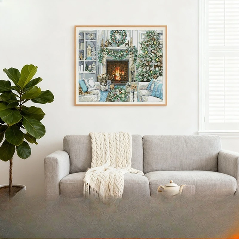 Cross stitch Christmas style self embroidery set living room bedroom decoration