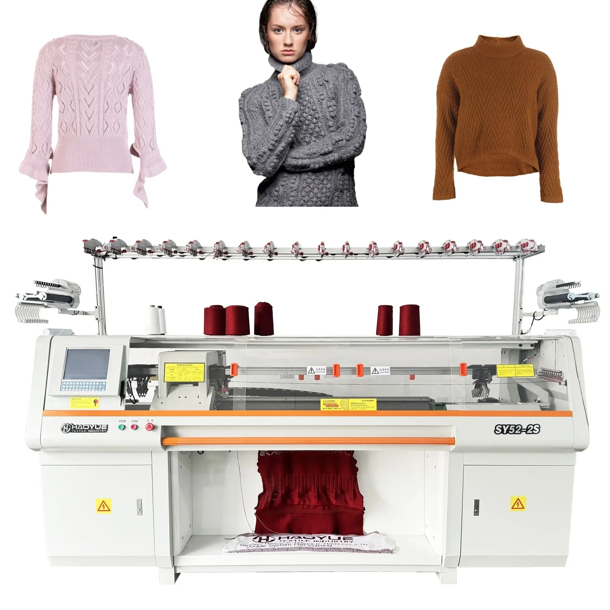 Factory hot sales fully auto High Speed school sweater Automatic bed flat knitting machine