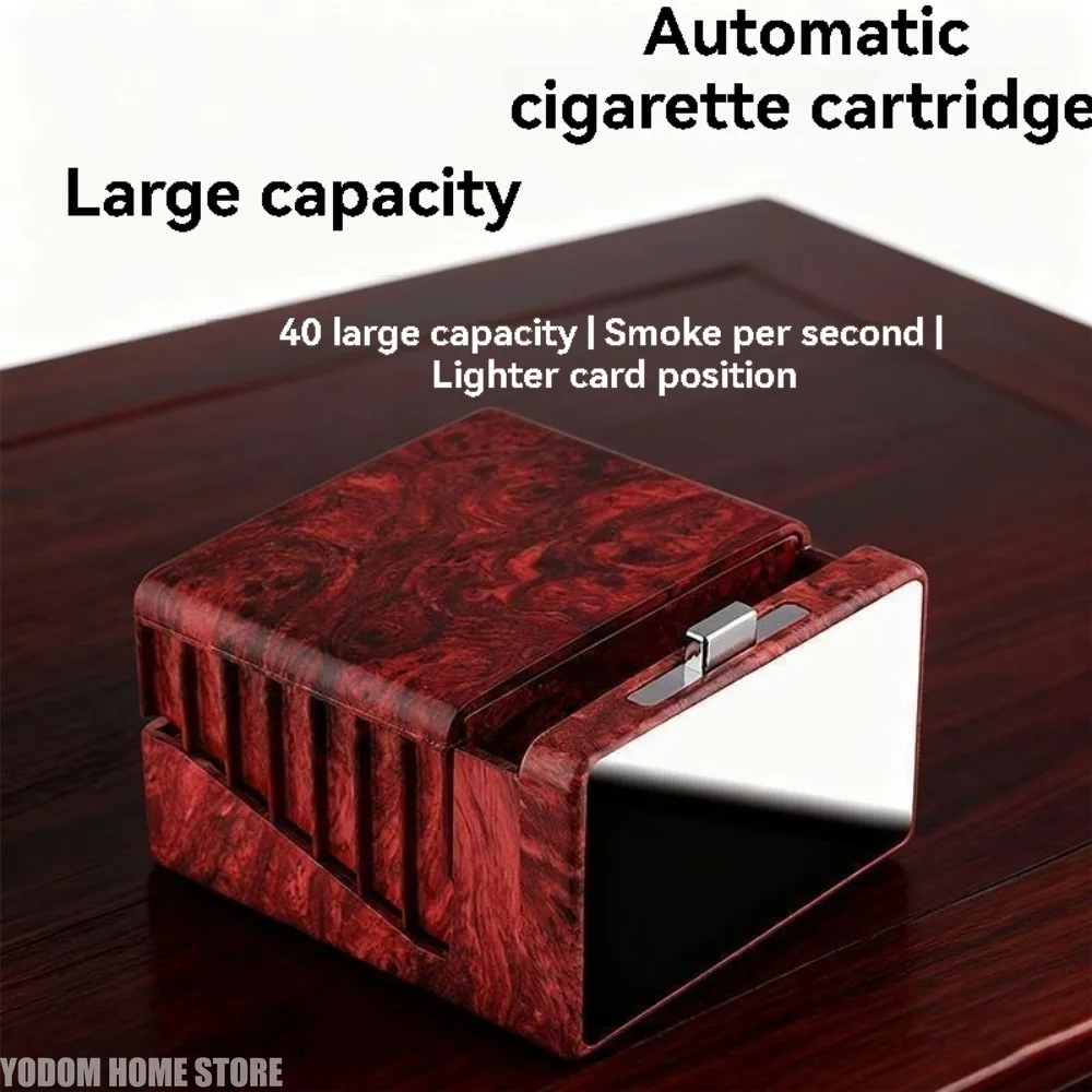 Large Capacity Pop Up Cigarette Box Holder 40 Thick Cigarettes Automatic Opening Desktop Organizer Storage Case