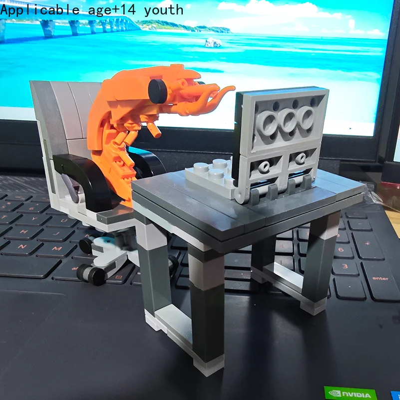 MOC ビルディングブロックエビモデルフィギュア、パズルアセンブリ、男の子と女の子のランダムミックス、インターネットセレブのクリエイティブパロディ