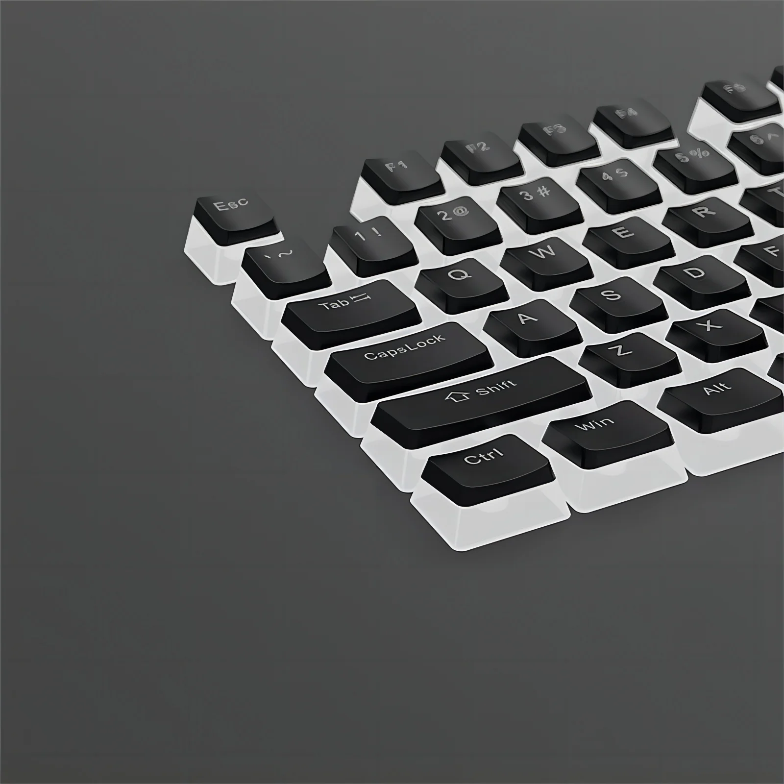 OEM Profile Double Shot ABS Keycaps 122 Keys Pudding Transparent Keycaps for Gateron MX Switches Mechanical Gaming Keyboards