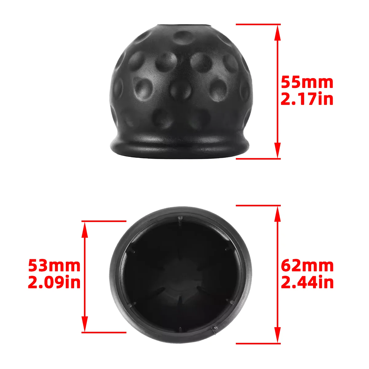 1/2pcs Car Towing Rod Ball Cover Rubber Towing Hook Protective Cover Universal Motors Protective Cover Available In Four Colors