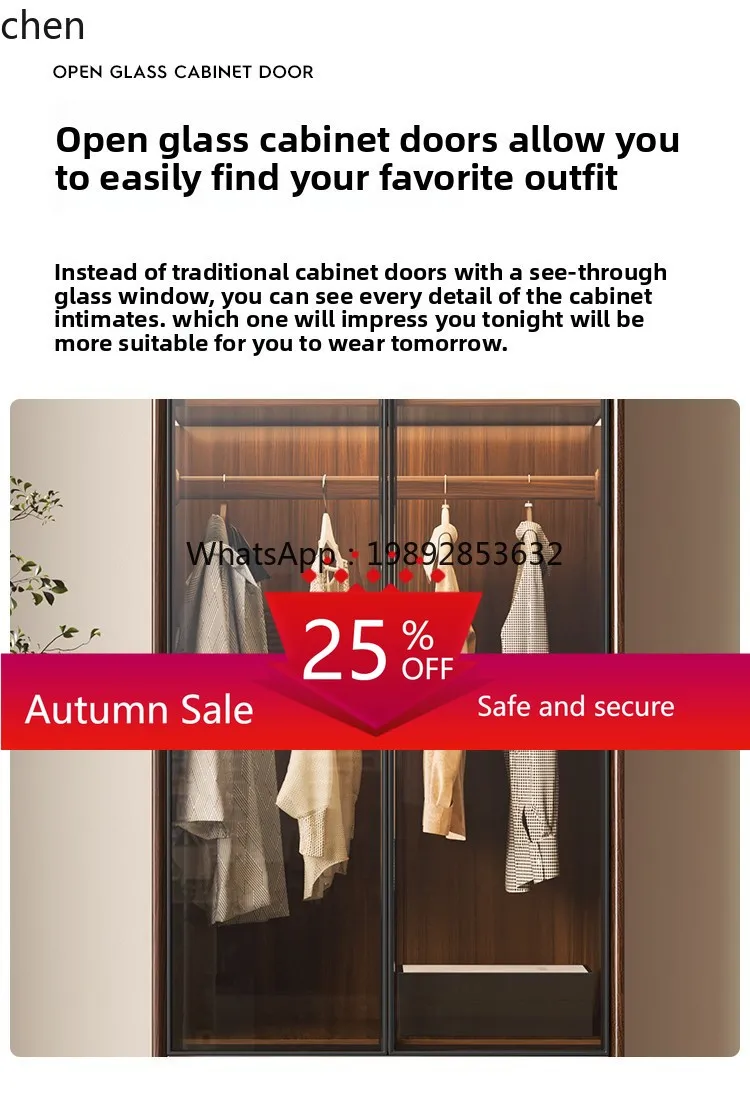 

solid wood wardrobe home bedroom black walnut modern simple small apartment new wardrobe