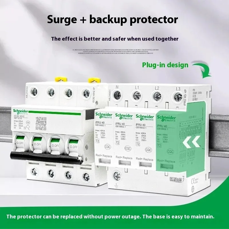 Schneider Circuit Breakers IPRU 2P 4P Surge Protector 65KA Lightning Arrester Surge Protection Device Ideal for Power Protection