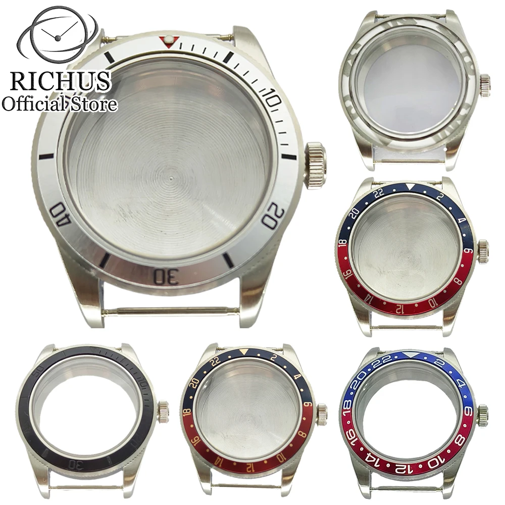 

39mm Stainless Steel Watch Case With Bezel Domed Sapphire Glass Fit NH35 NH36 ETA2824 PT5000 Watches Movement