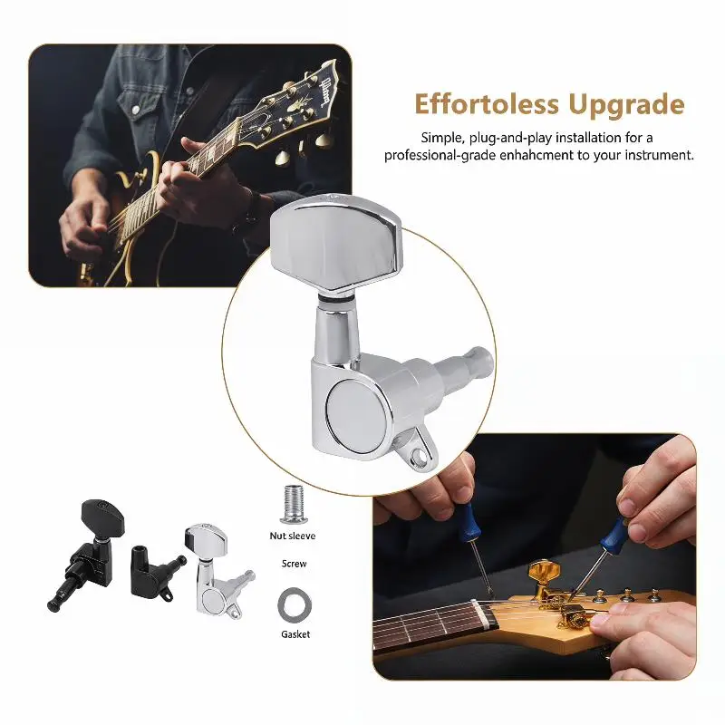 Guitar Tuning Machine Heads 6 Pcs Set for Stable and Accurate Tuning Pegs Suitable for Daily Practice Guitar Use