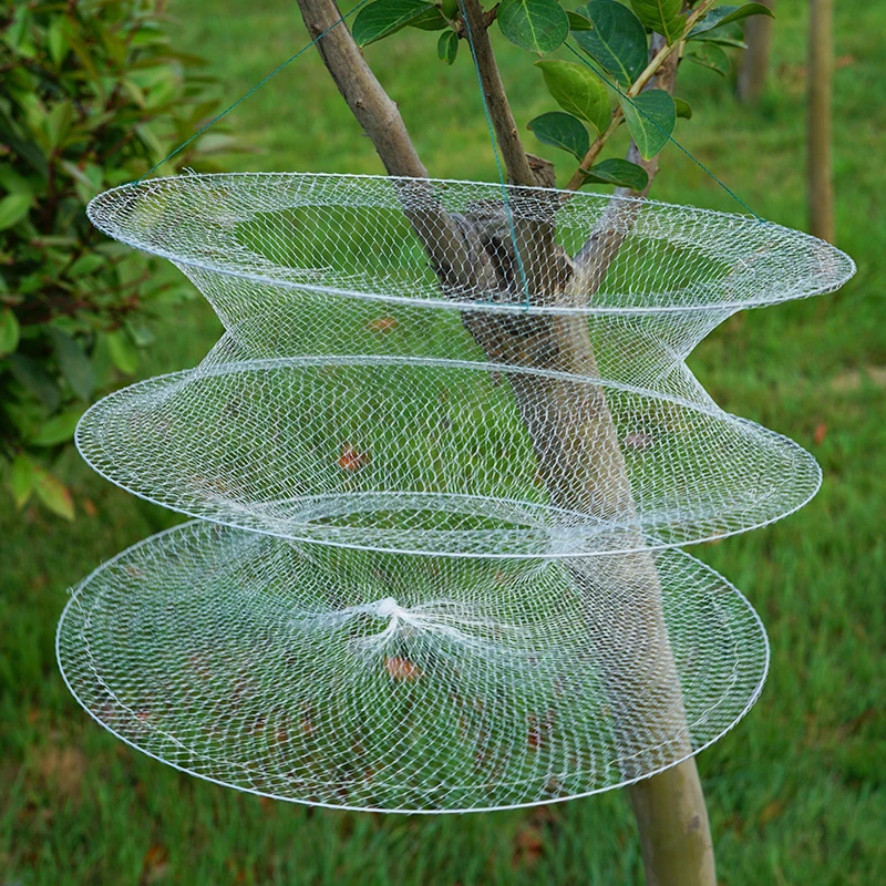 [F] Three Circles Of White Shrimp Fishing Nets Lobster Fishing Nets Folding Simple Crab And Fish Cages Fish Bags Fishing Nets