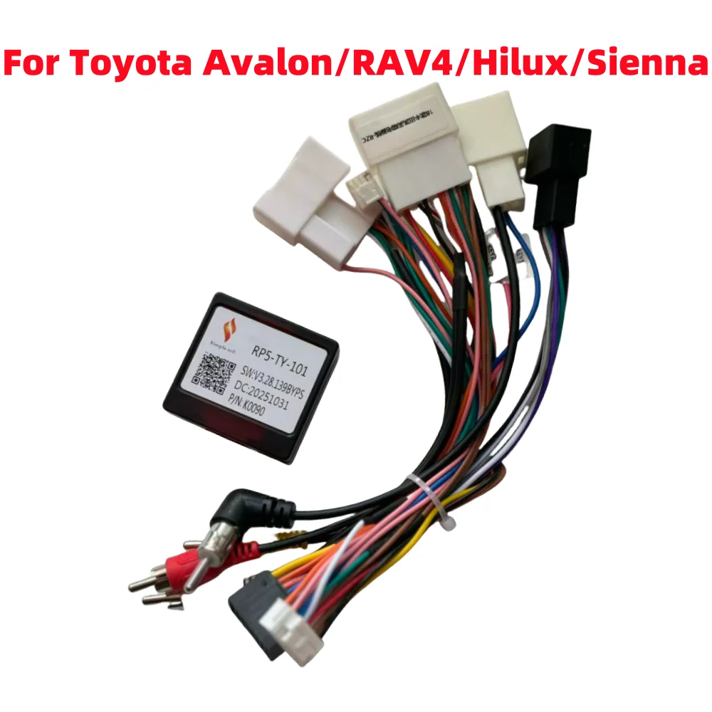 Simple Canbus RP5-TY-101 For Toyota Corolla/Camry/Avalon/RAV4/ Hilux/Sienna Android 2 Din Radio 16Pin Power Harness Wiring Cable