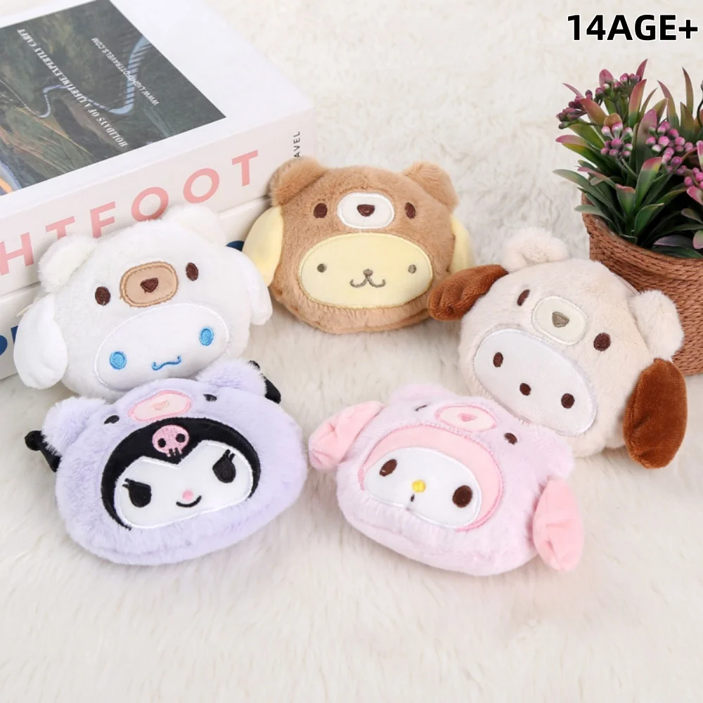 

Sanrio Plush Coin Purse My Melody Kuromi Cinnamoroll Headphone Bag Zipper Money Pocket Women Coin Wallet Card Key Girls Gifts