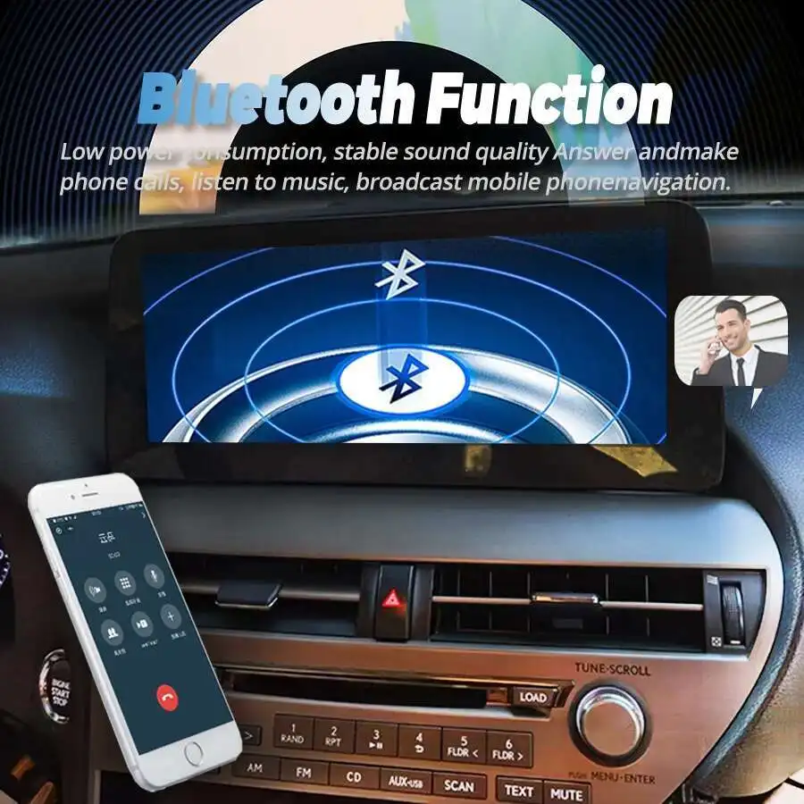 12.3 "سيارة الوسائط المتعددة مشغل فيديو CarPlay رئيس وحدة لكزس RX450h 2012 RX RX270 RX350 2016-2019 256GB نظام تحديد المواقع أندرويد 14 شاشة