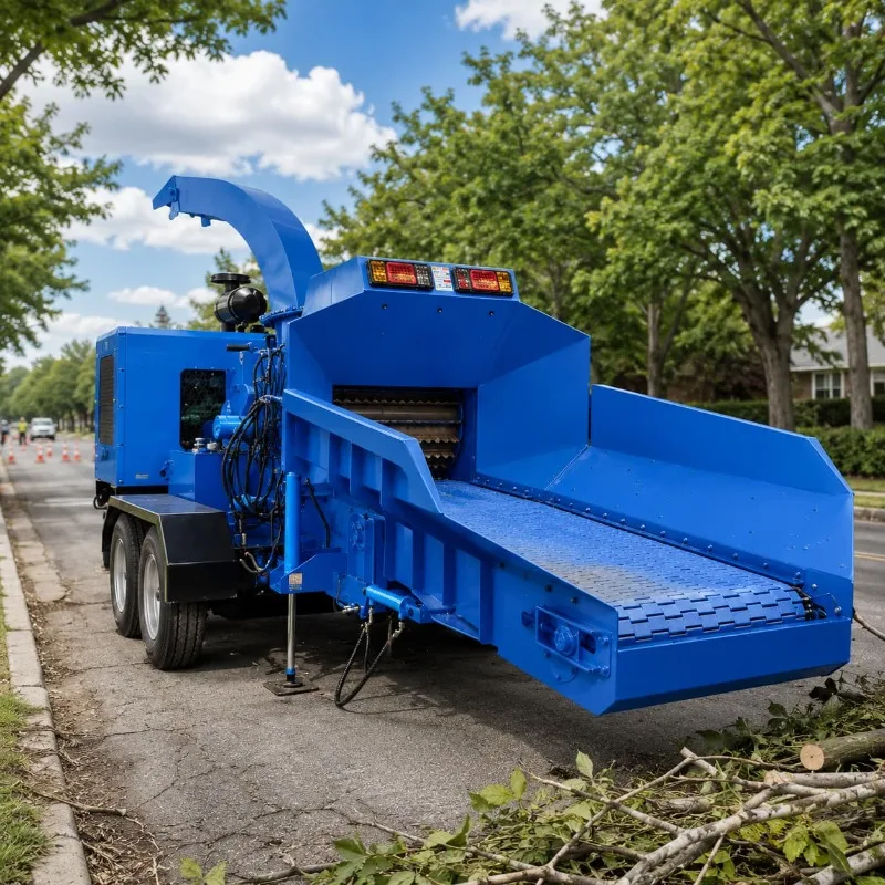 Heavy Duty Wood Chipper Shredder Customized Drum Type Hydraulic Feed for Timber Yard Wood Recycling