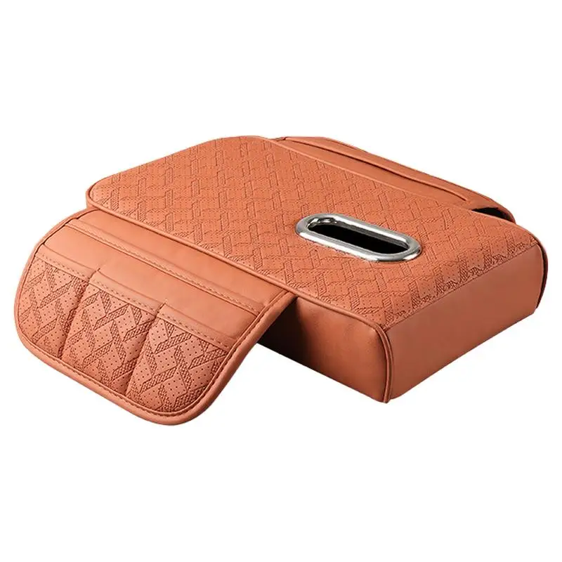 

Leather Car Armrest Cover Cushion Center Console Ergonomic Booster Pad Armrest Seat Box Protector Tissue Holder Auto Elbow Rest