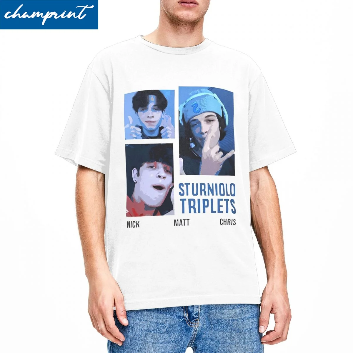 Men Women T-Shirts Sturniolo Triplets Hipster Pure Cotton Tees Short Sleeve Trio T Shirts O Neck Tops Original