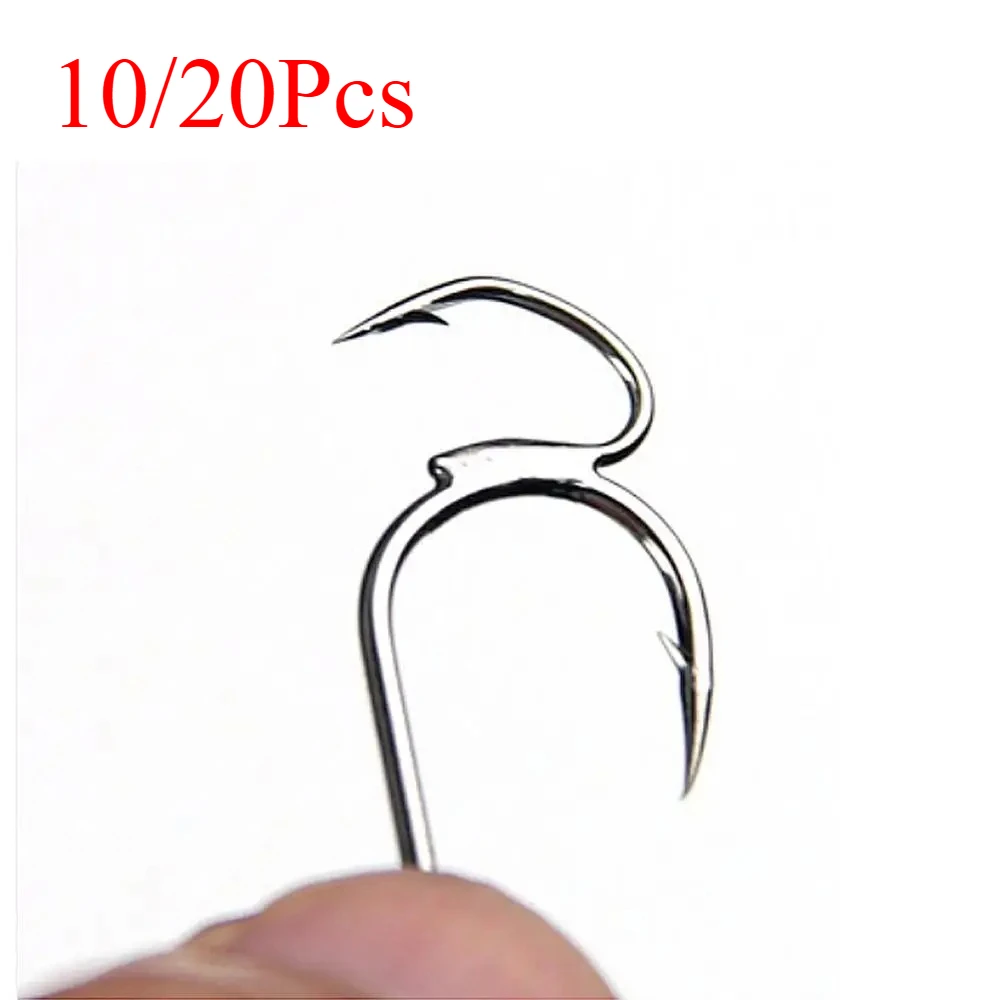 10/20Pcs Fishing Hook Package Highcarbon Steel Two Strength Tip Sharp Fighting Hook with Barbed Fish Gear for Taiwan Sea Fishing