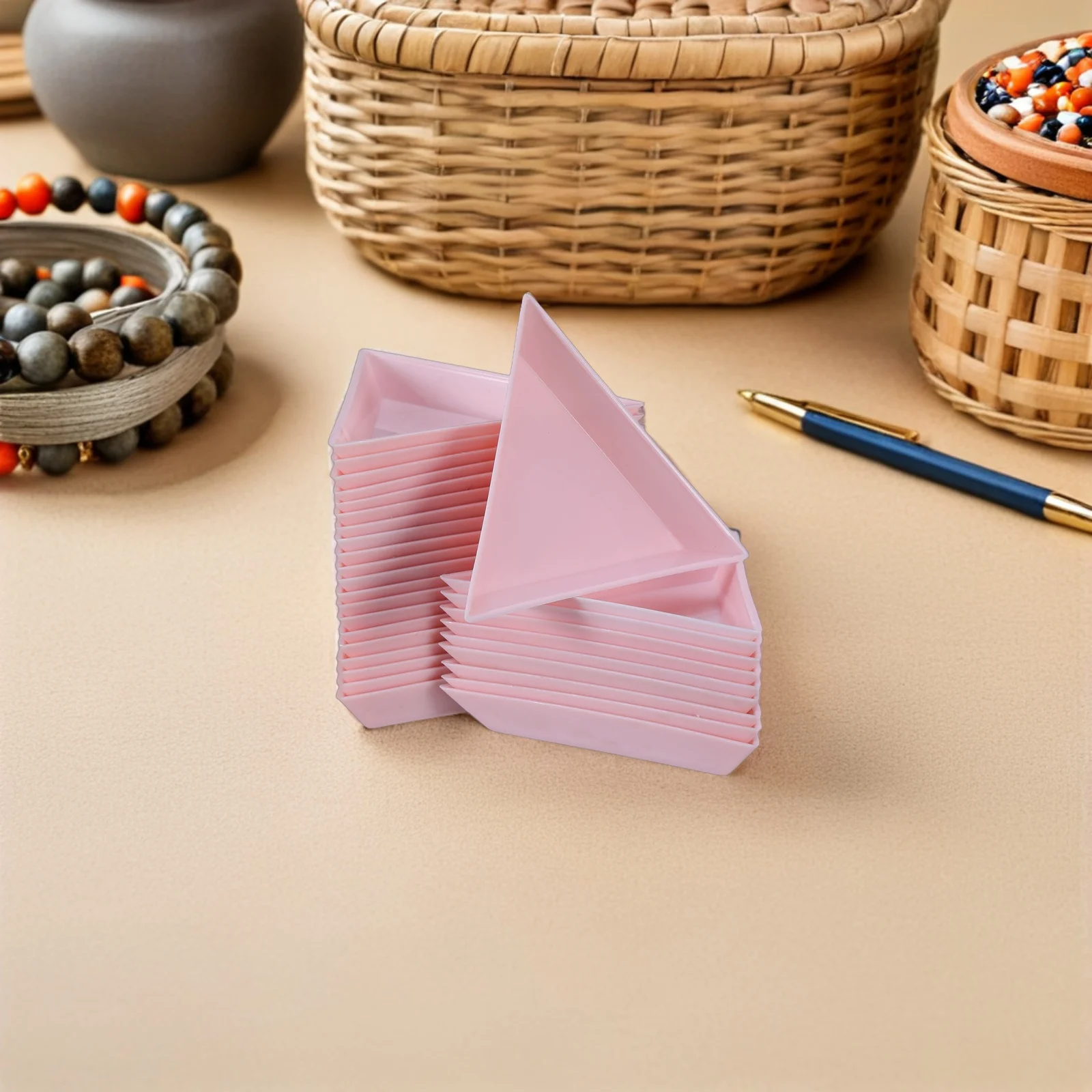 

Triangle Classification Tray for Kitchen Gadgets Bathroom Essentials Desk Organizer Multipurpose Storage Solution