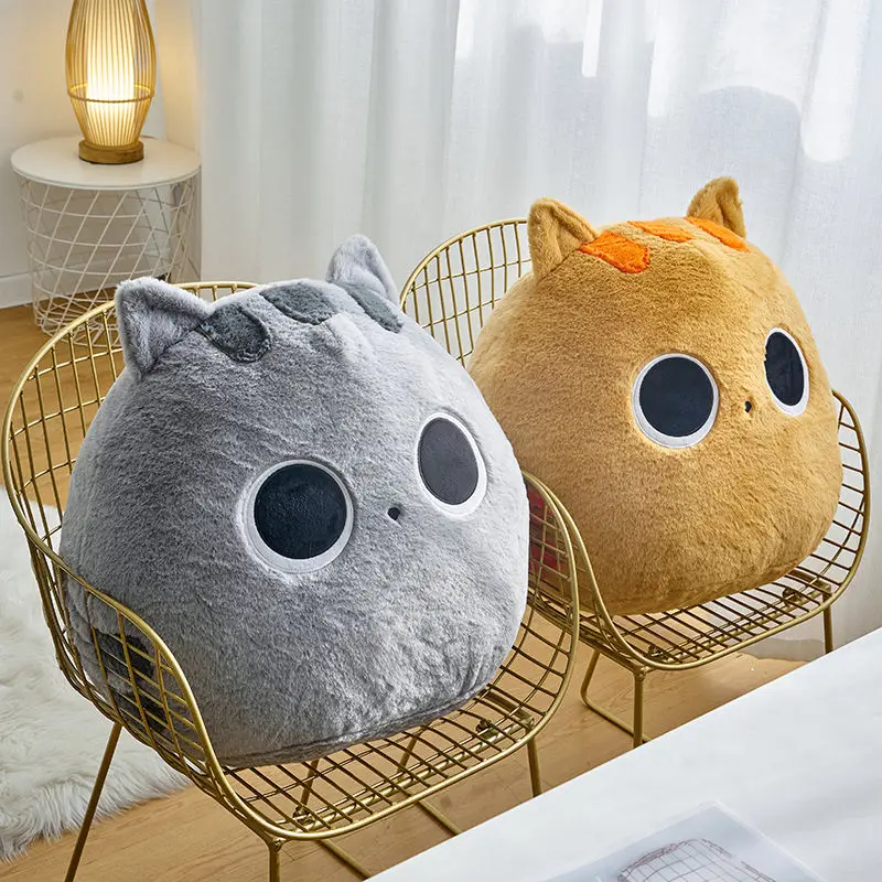 Cat Plush Pillow Kawaii Cat Stuffed Animal Fluffy Cartoon Cat Plushies Doll Toys Soft Cat Shape Design Gifts for Kids