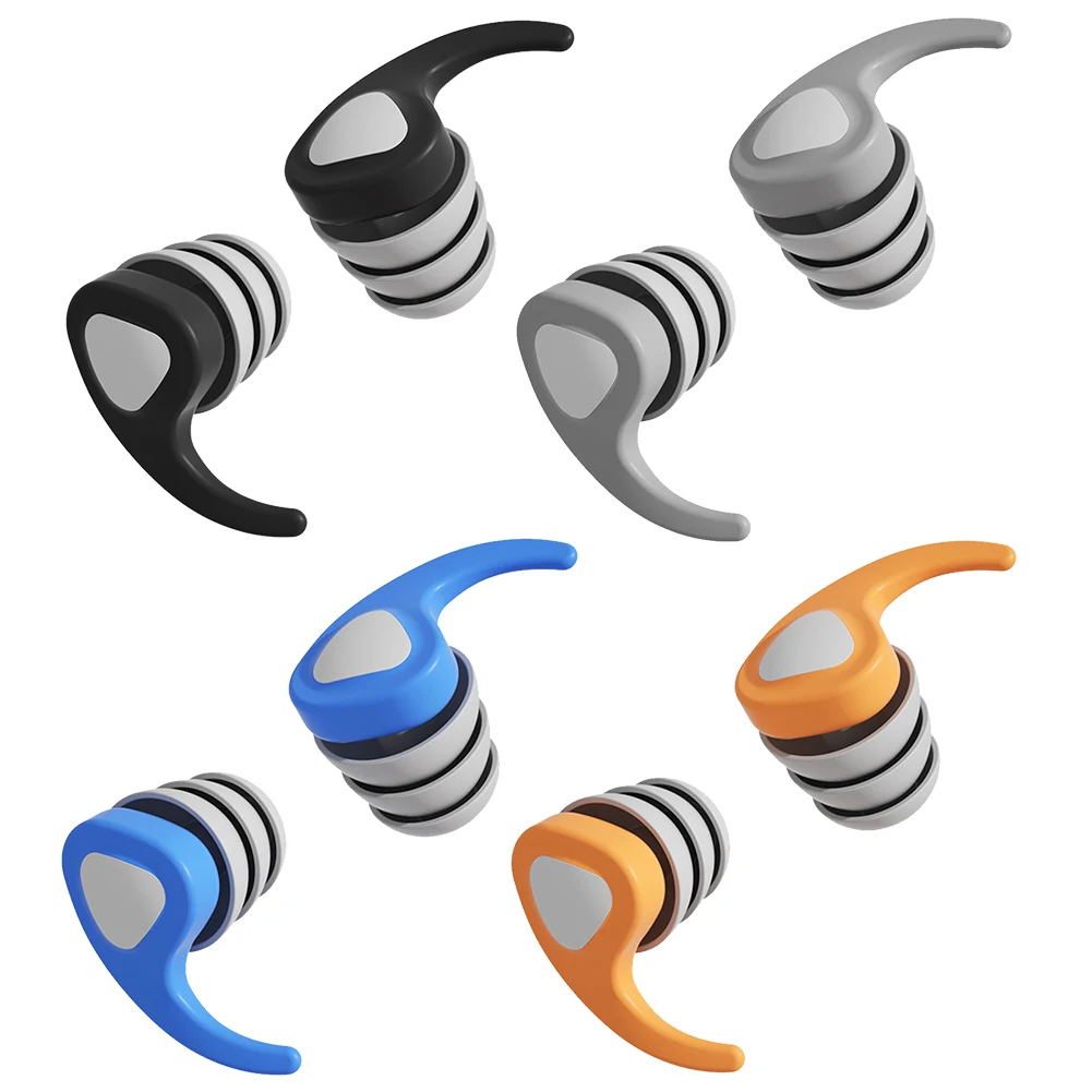

Silicone Ear Protection Earplugs Reusable Waterproof Soundproof Ear Plugs Sound Blocking Earplugs for Travel Work Sleep Swimming