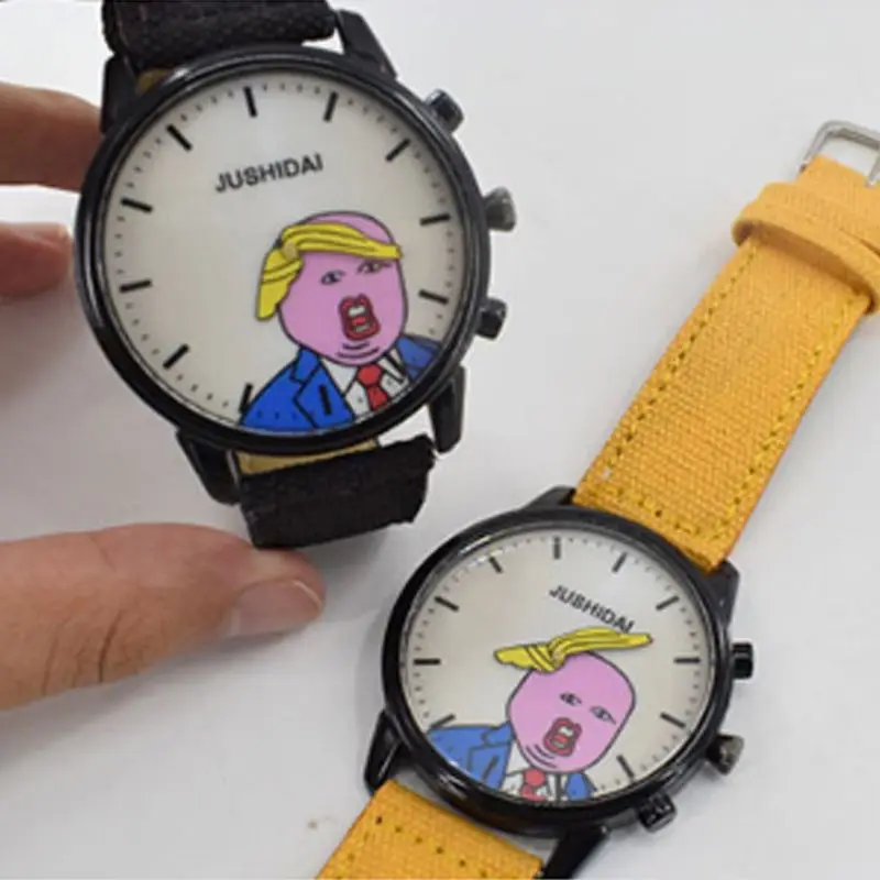 Novelty Mens Watch Fashion for Creative People Face Watches Hair Yellow Watch Strap for Men Women