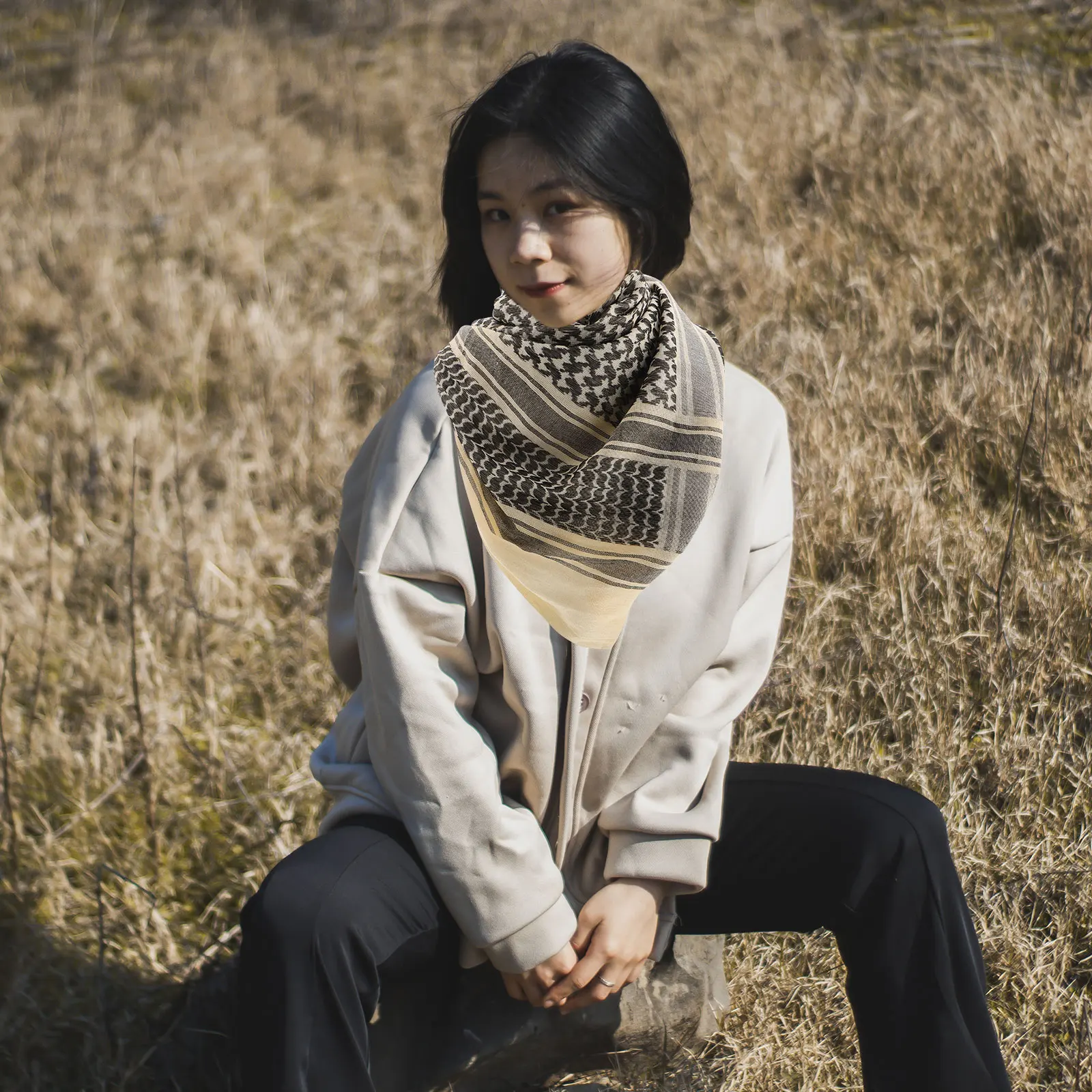

1PC Fan Scarf Thickened Winter Anti-wind Cotton Arab Men Neckwear Outdoor Camping Hiking Accessories