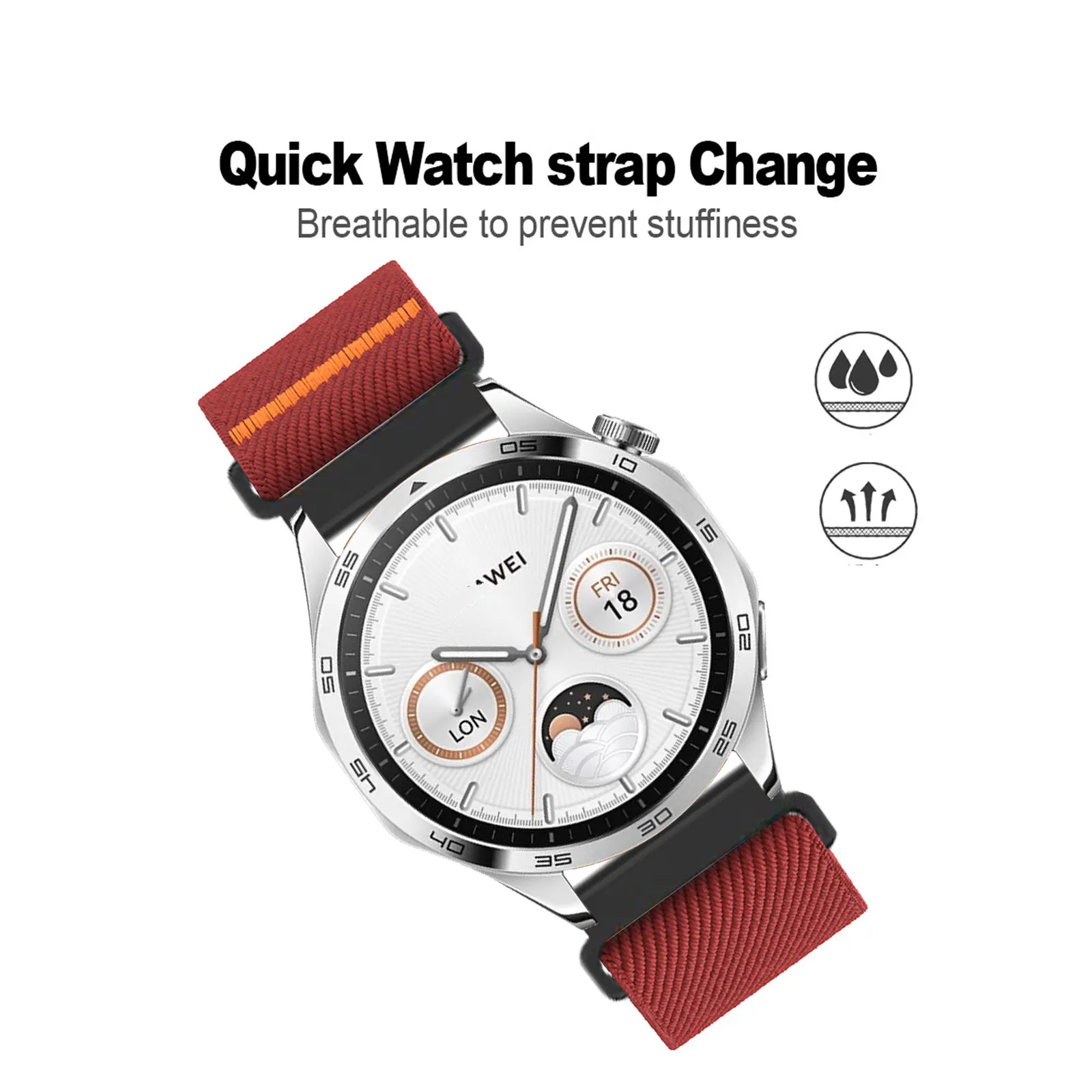 Banda elástica para Honor Watch 4, correa trenzada elástica de nailon suave