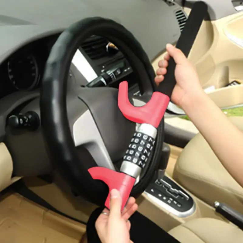 Steering Wheel Lock U-shaped Steel Car Anti Theft Security Lock With Lock Code Self Defense Multi-function Heavy Duty Lock