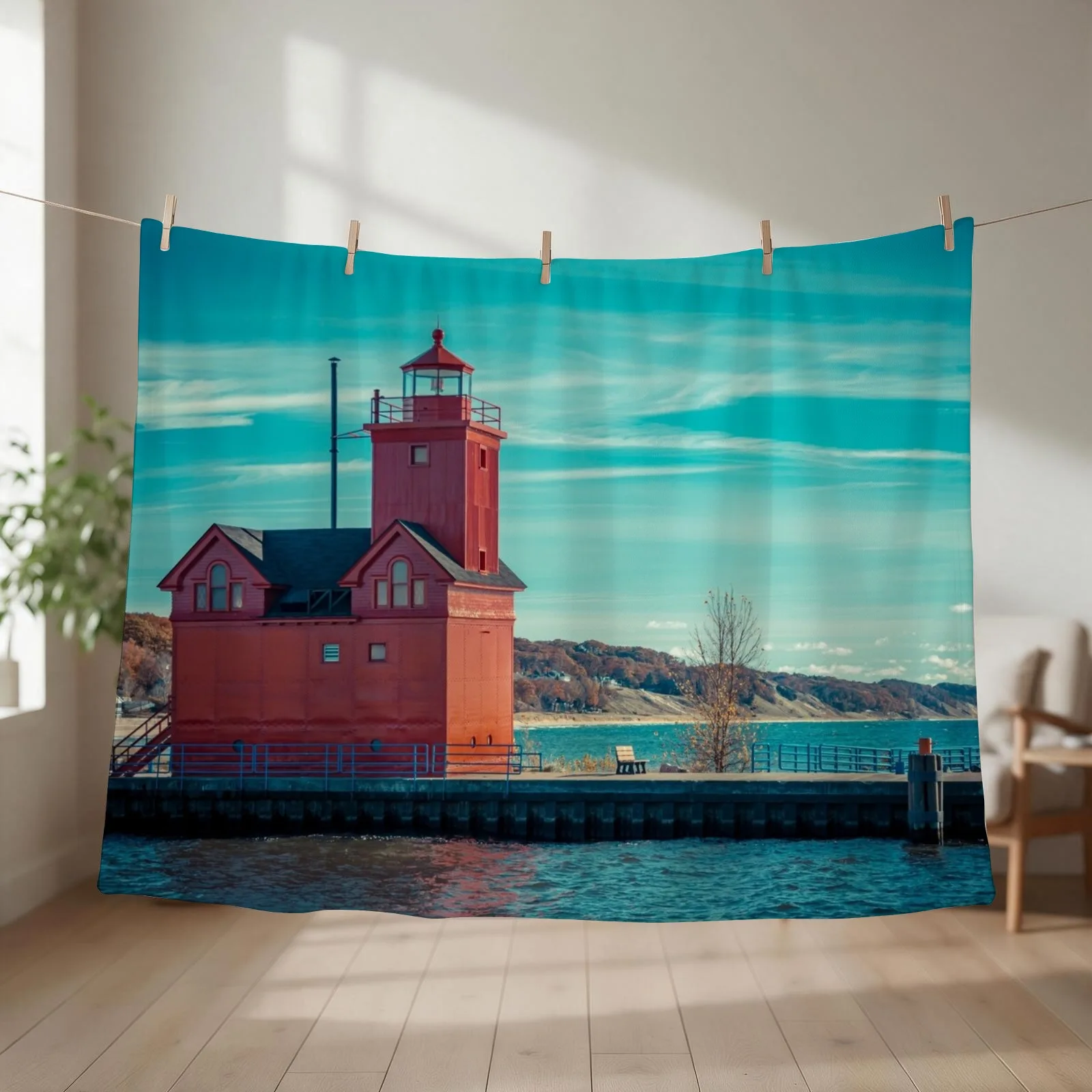 Sunny Summer at Big Red Throw Blanket Flannel Designers Hairys Plush Blankets