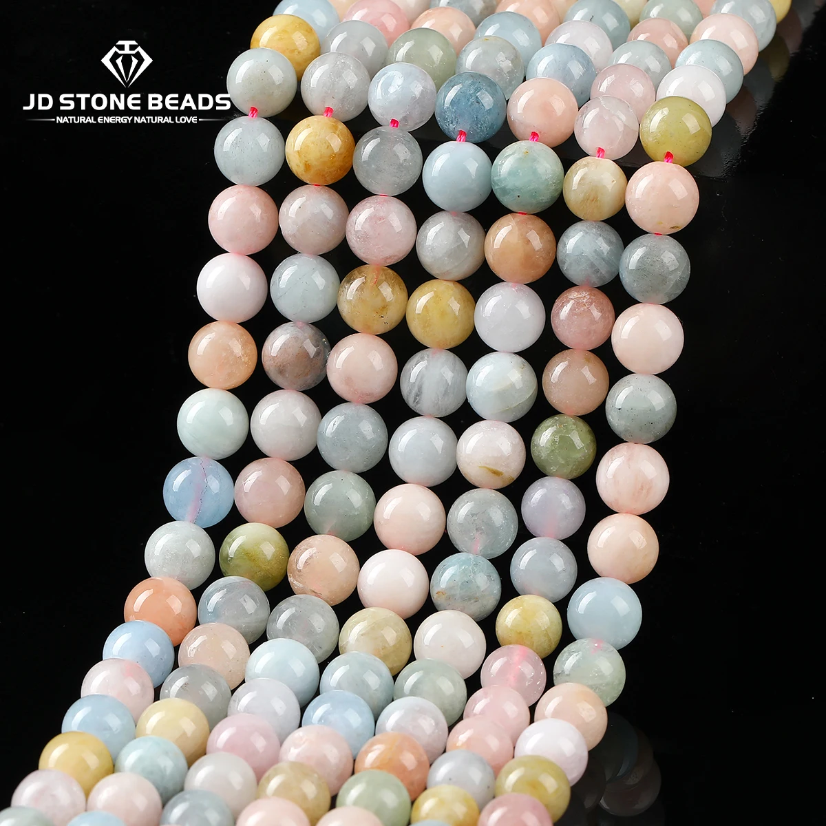 

7A Quality Natural Stone Morganite Bead Round Loose Spacer Beads for Jewelry Making DIY Necklace Bracelet Accessory Wholesale