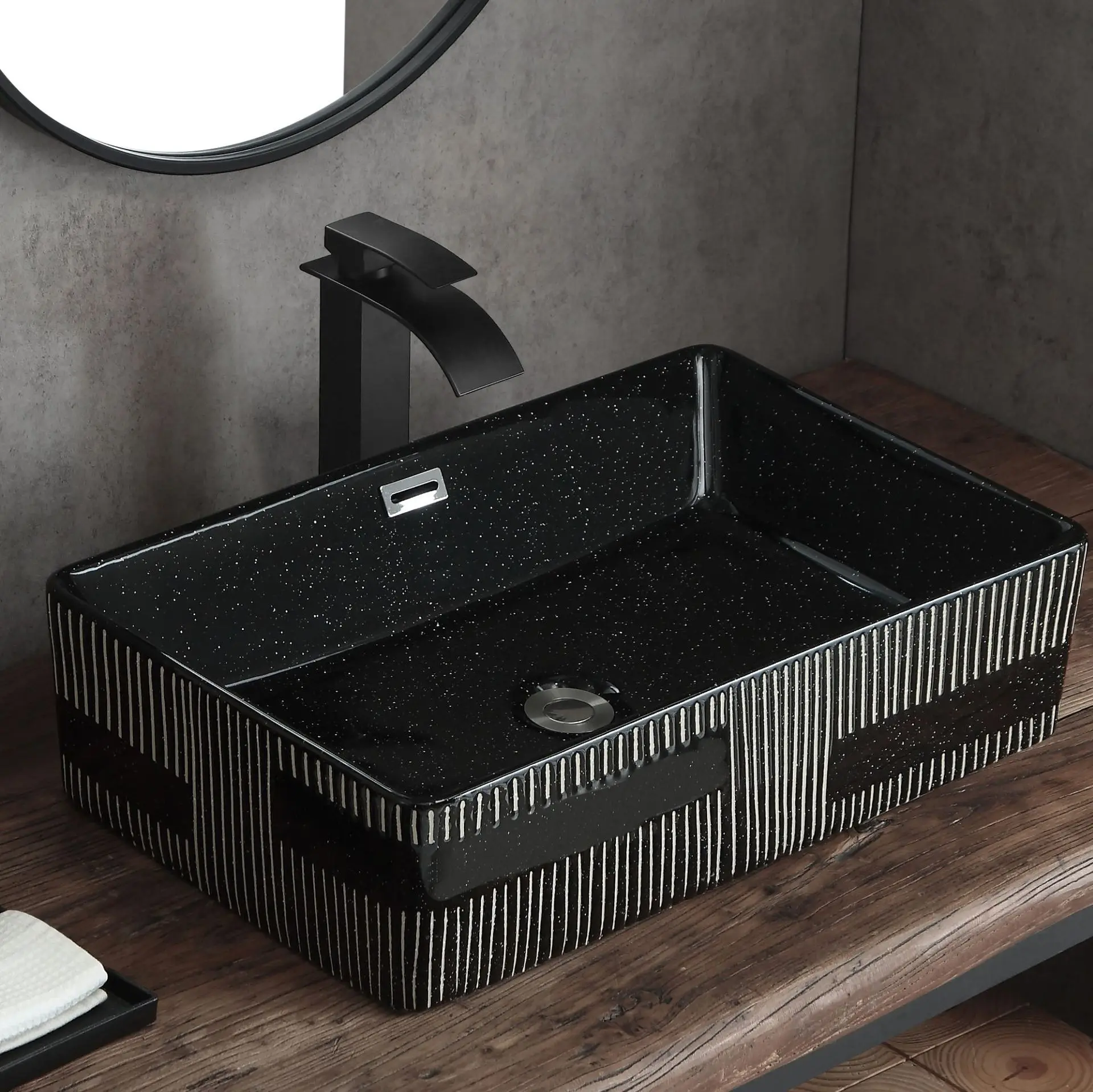 Ceramic square deepening platform basin embedded household integrated sink washbasin